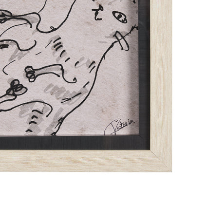 Cat Sketch by Mercana Studio a Hand Embellished Framed Art Print Matted under Glass from Mercana - Luna Furniture