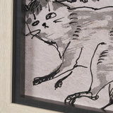 Cat Sketch by Mercana Studio a Hand Embellished Framed Art Print Matted under Glass from Mercana - Luna Furniture
