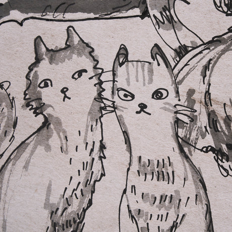 Cat Sketch by Mercana Studio a Hand Embellished Framed Art Print Matted under Glass from Mercana - Luna Furniture