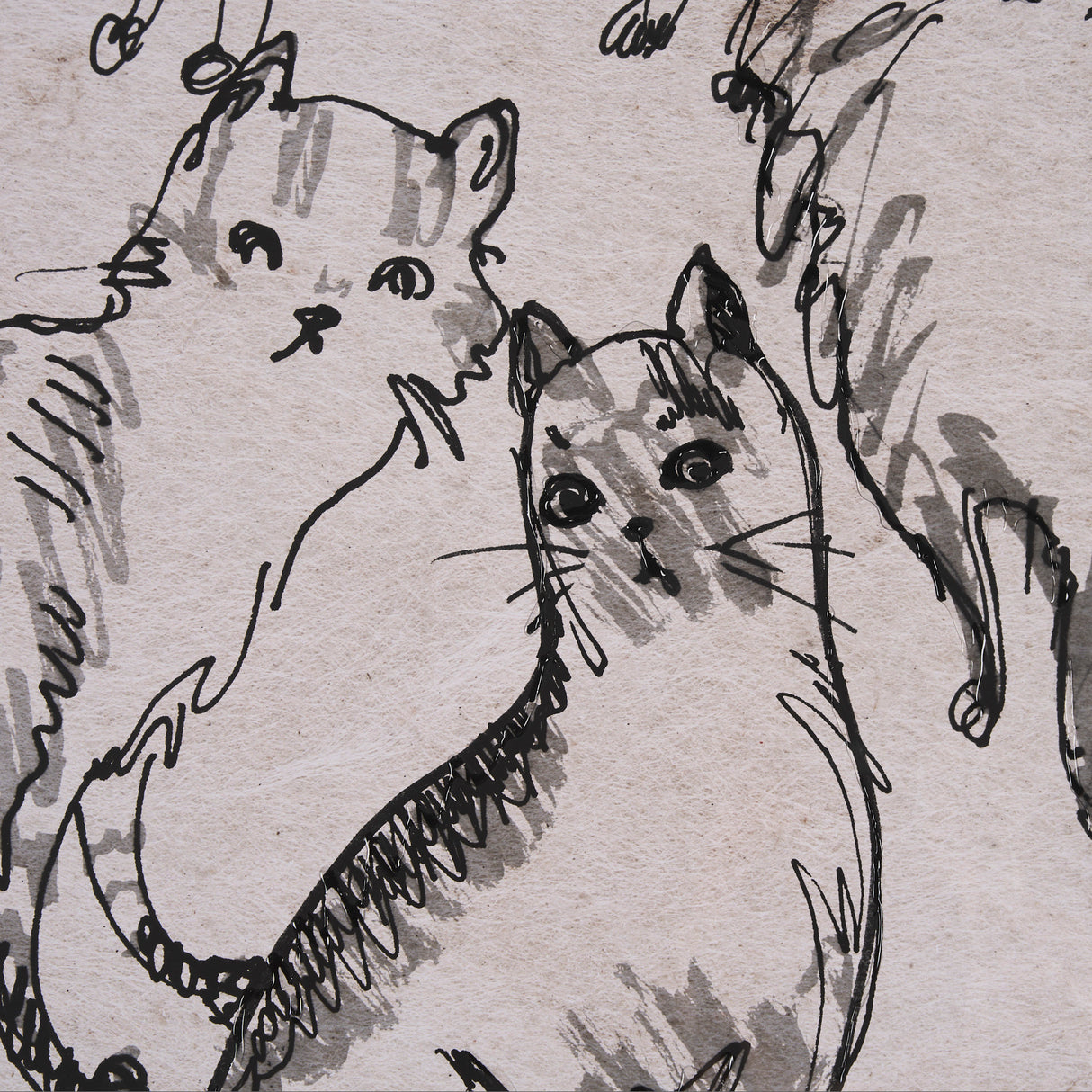 Cat Sketch by Mercana Studio a Hand Embellished Framed Art Print Matted under Glass from Mercana - Luna Furniture