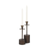 Petria Antiqued Gold Textured Metal Taper Candle Holders from Mercana - Luna Furniture