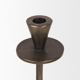 Petria Antiqued Gold Textured Metal Taper Candle Holders from Mercana - Luna Furniture