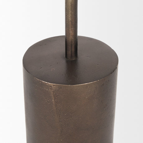 Petria Antiqued Gold Textured Metal Taper Candle Holders from Mercana - Luna Furniture