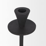 Petria Matte Black Textured Metal Taper Candle Holders from Mercana - Luna Furniture