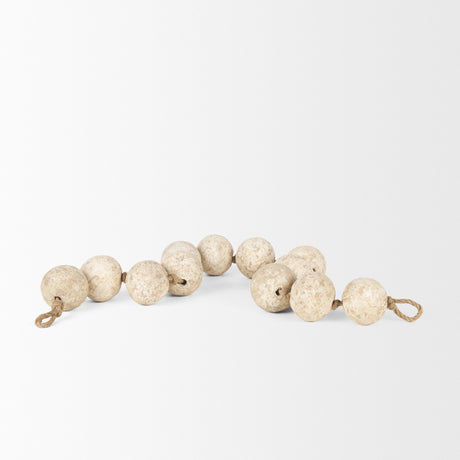 Varamala Beige Paper Mache Sphere Garland from Mercana - Luna Furniture