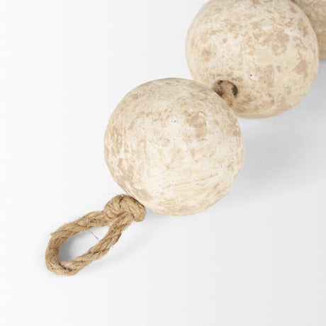 Varamala Beige Paper Mache Sphere Garland from Mercana - Luna Furniture
