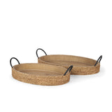 Wheaton Light Brown Wood w/ Natural Jute Serving Trays from Mercana - Luna Furniture