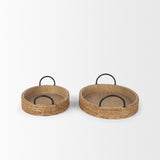 Wheaton Light Brown Wood w/ Natural Jute Serving Trays from Mercana - Luna Furniture