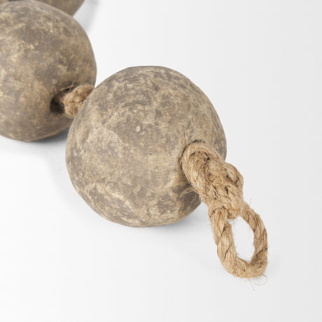 Varamala Dark Beige Paper Mache Sphere Garland from Mercana - Luna Furniture