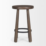 Weldon Dark Brown Wood w/ Matte Black Metal Counter Stool from Mercana - Luna Furniture