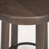 Weldon Dark Brown Wood w/ Matte Black Metal Counter Stool from Mercana - Luna Furniture