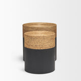 Wenopa Matte Black Wood w/ Natural Jute Accent Tables from Mercana - Luna Furniture