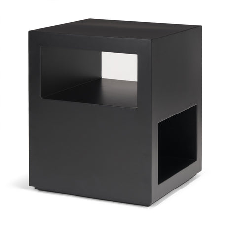 Vondra Matte Black Metal w/ Open Shelves Side table from Mercana - Luna Furniture