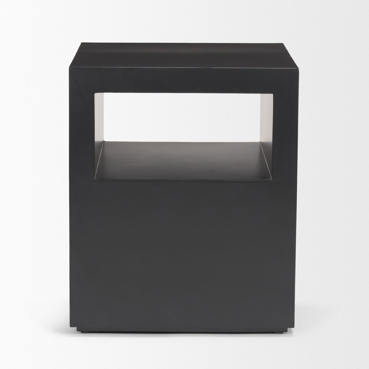 Vondra Matte Black Metal w/ Open Shelves Side table from Mercana - Luna Furniture