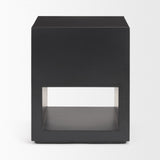 Vondra Matte Black Metal w/ Open Shelves Side table from Mercana - Luna Furniture