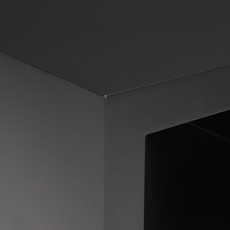 Vondra Matte Black Metal w/ Open Shelves Side table from Mercana - Luna Furniture