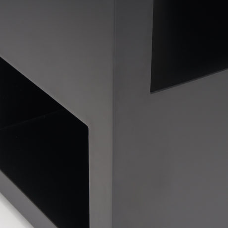 Vondra Matte Black Metal w/ Open Shelves Side table from Mercana - Luna Furniture