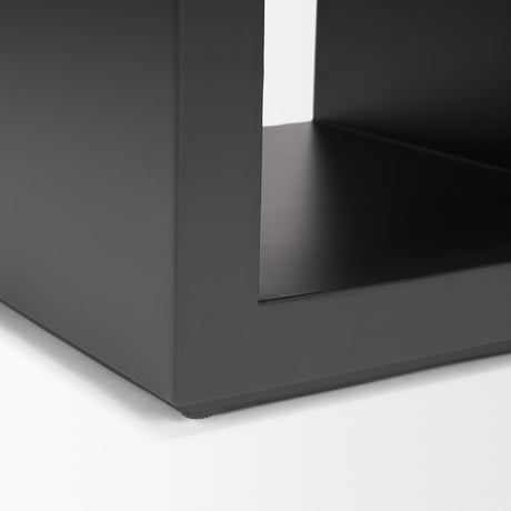 Vondra Matte Black Metal w/ Open Shelves Side table from Mercana - Luna Furniture