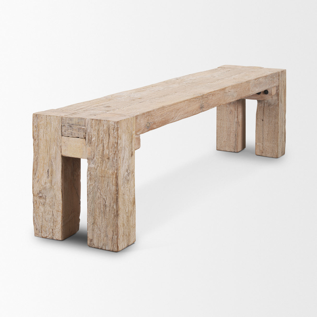 McArthur Whitewash Reclaimed Wood Bench from Mercana - Luna Furniture