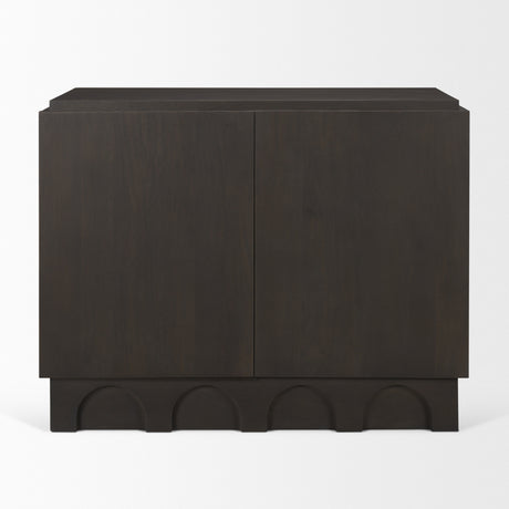 Wagner Dark Brown Wood w/ Arched Design Accent Cabinet from Mercana - Luna Furniture