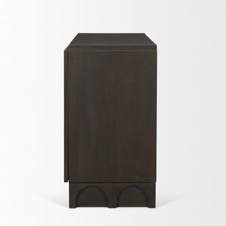 Wagner Dark Brown Wood w/ Arched Design Accent Cabinet from Mercana - Luna Furniture