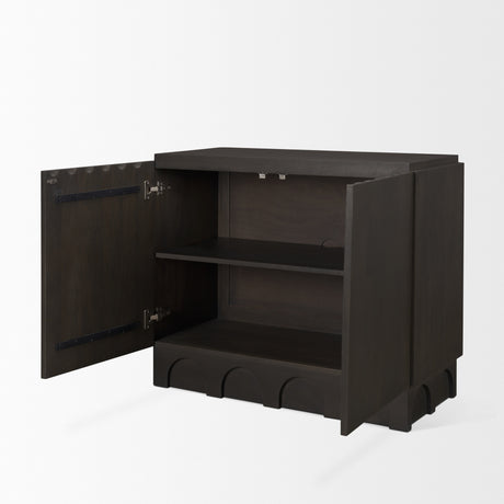 Wagner Dark Brown Wood w/ Arched Design Accent Cabinet from Mercana - Luna Furniture