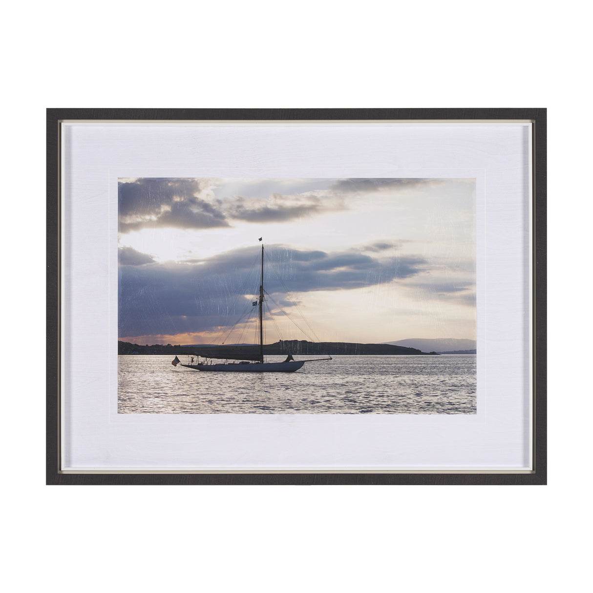 Daybreak Sail by Ben Wood a Hand Embellished Framed Photo Art Print Matted under Glass from Mercana - Luna Furniture