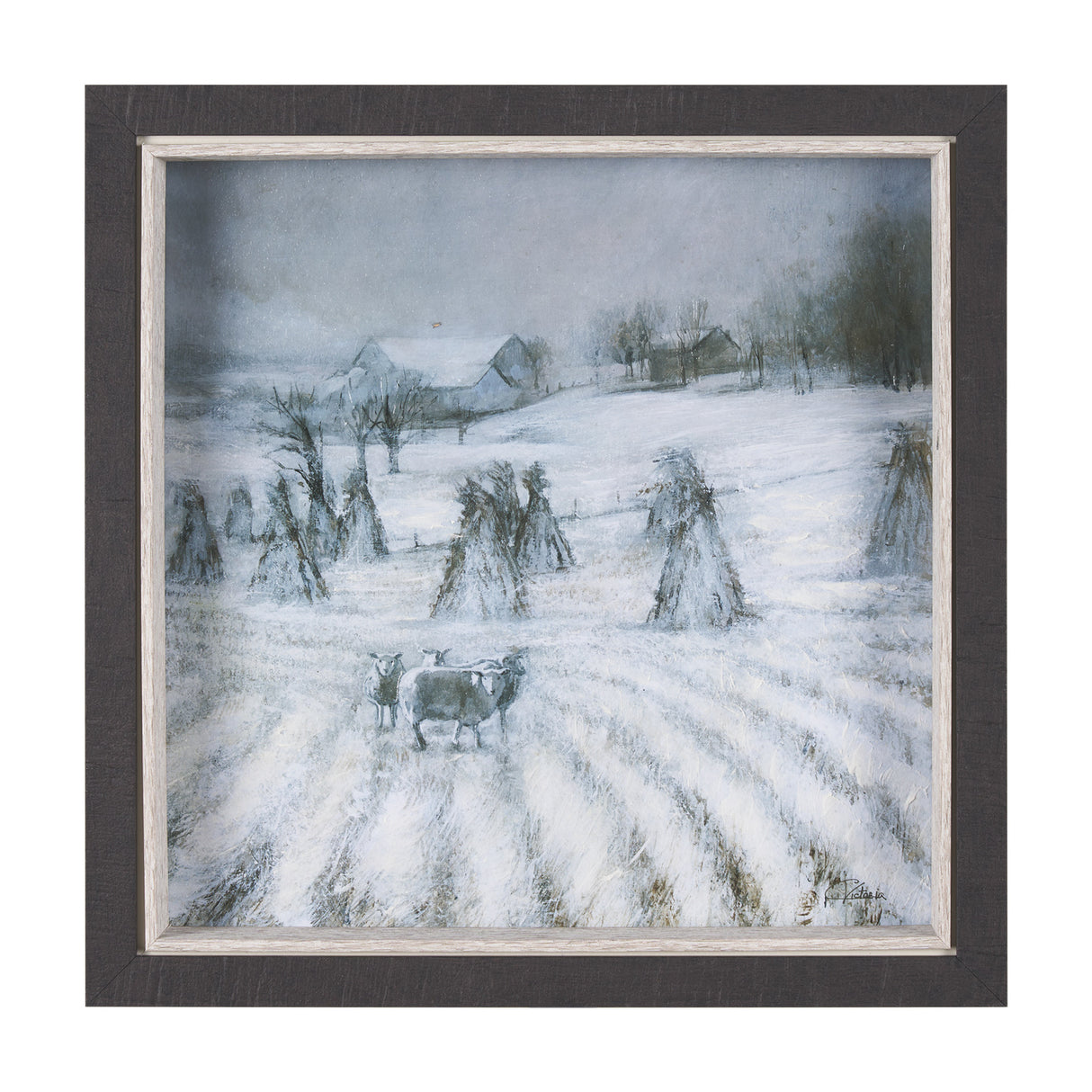 Winter On The Farm II by Mercana Studio a Hand Embellished Framed Art Print from Mercana - Luna Furniture