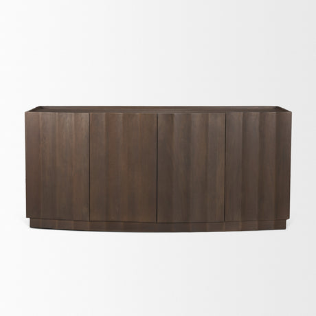 Swanson Dark Brown Wooden Scalloped Sideboard from Mercana - Luna Furniture