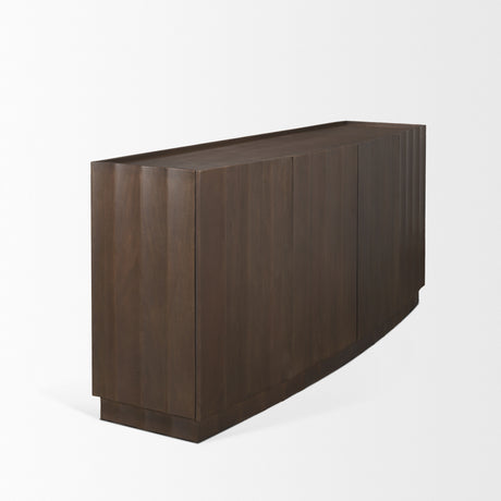 Swanson Dark Brown Wooden Scalloped Sideboard from Mercana - Luna Furniture