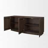 Swanson Dark Brown Wooden Scalloped Sideboard from Mercana - Luna Furniture