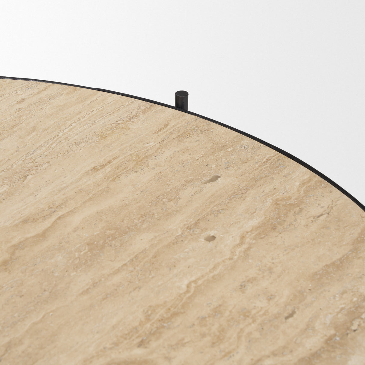Wade Travertine Marble w/ Matte Black Metal Coffee Tables from Mercana - Luna Furniture