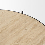 Wade Travertine Marble w/ Matte Black Metal Coffee Tables from Mercana - Luna Furniture