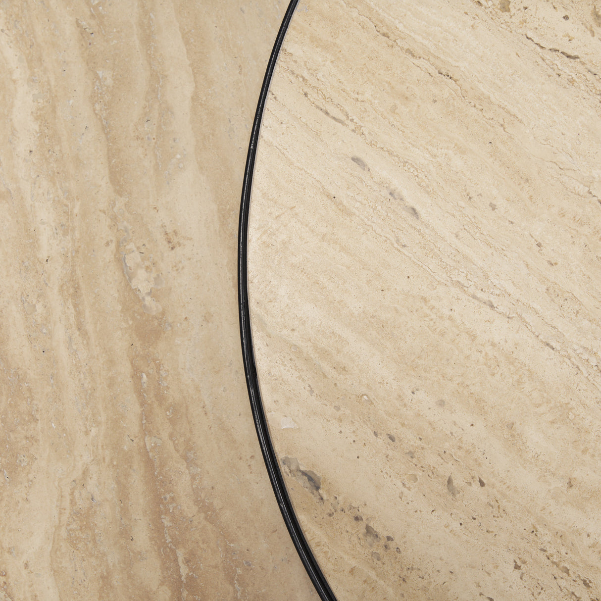 Wade Travertine Marble w/ Matte Black Metal Coffee Tables from Mercana - Luna Furniture