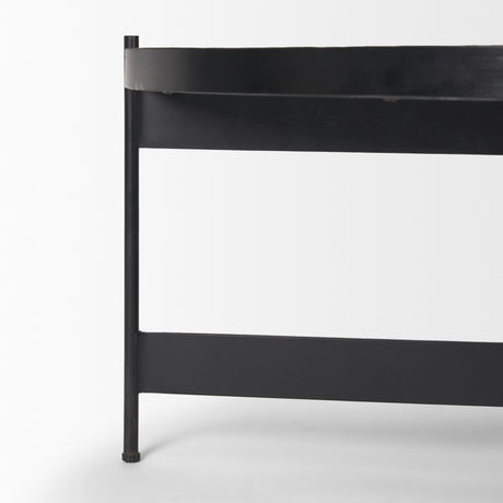 Wade Travertine Marble w/ Matte Black Metal Coffee Tables from Mercana - Luna Furniture