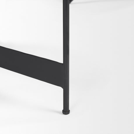 Wade Travertine Marble w/ Matte Black Metal Coffee Tables from Mercana - Luna Furniture