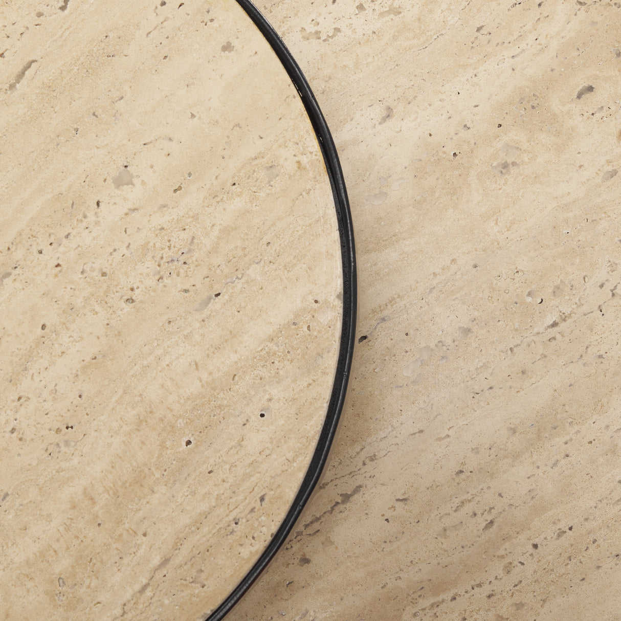 Wade Travertine Marble w/ Matte Black Metal End Tables from Mercana - Luna Furniture