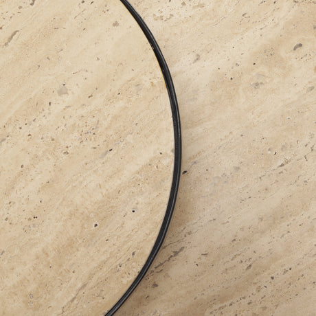 Wade Travertine Marble w/ Matte Black Metal End Tables from Mercana - Luna Furniture