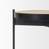 Wade Travertine Marble w/ Matte Black Metal End Tables from Mercana - Luna Furniture