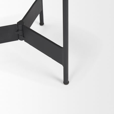 Wade Travertine Marble w/ Matte Black Metal End Tables from Mercana - Luna Furniture