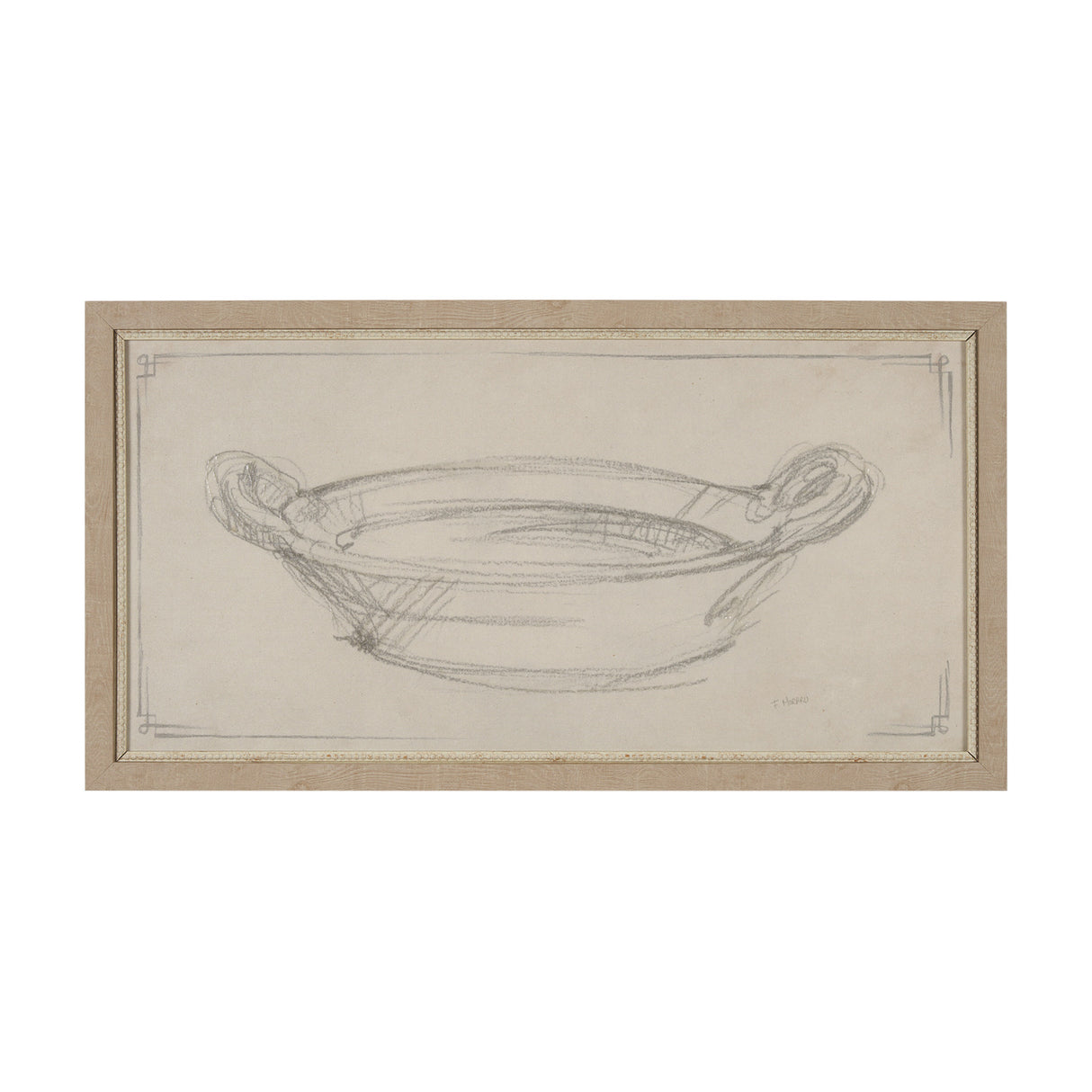Handled Bowl Sketch by Mercana Studio a Hand Embellished Framed Art Print from Mercana - Luna Furniture