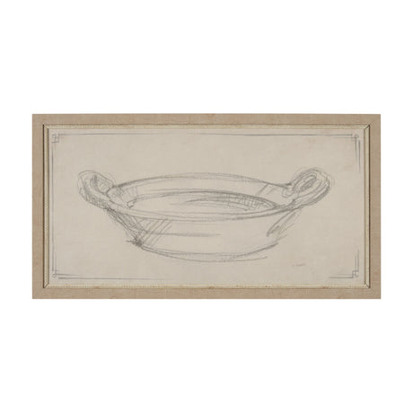 Handled Bowl Sketch by Mercana Studio a Hand Embellished Framed Art Print from Mercana - Luna Furniture