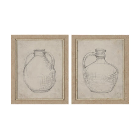 Handled Jug Sketch (Set of 2) by Mercana Studio a Hand Embellished Framed Art Print from Mercana - Luna Furniture