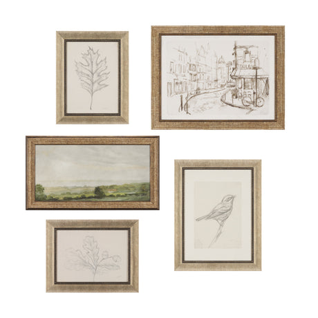 Soft Shadows (Set of 5) by Mercana Studio a Hand Embellished Framed Art Print from Mercana - Luna Furniture