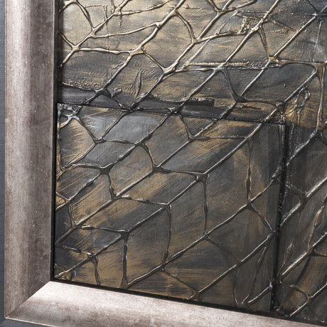 Layered Alloy I by Studio M a handmade Original 3D Textured Framed Artwork from Mercana - Luna Furniture