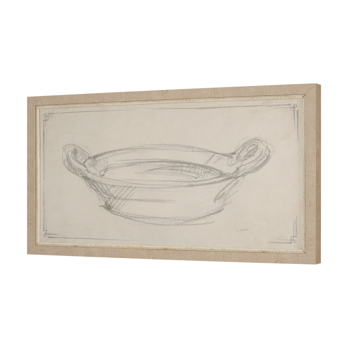 Handled Bowl Sketch by Mercana Studio a Hand Embellished Framed Art Print from Mercana - Luna Furniture