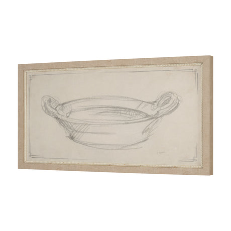 Handled Bowl Sketch by Mercana Studio a Hand Embellished Framed Art Print from Mercana - Luna Furniture