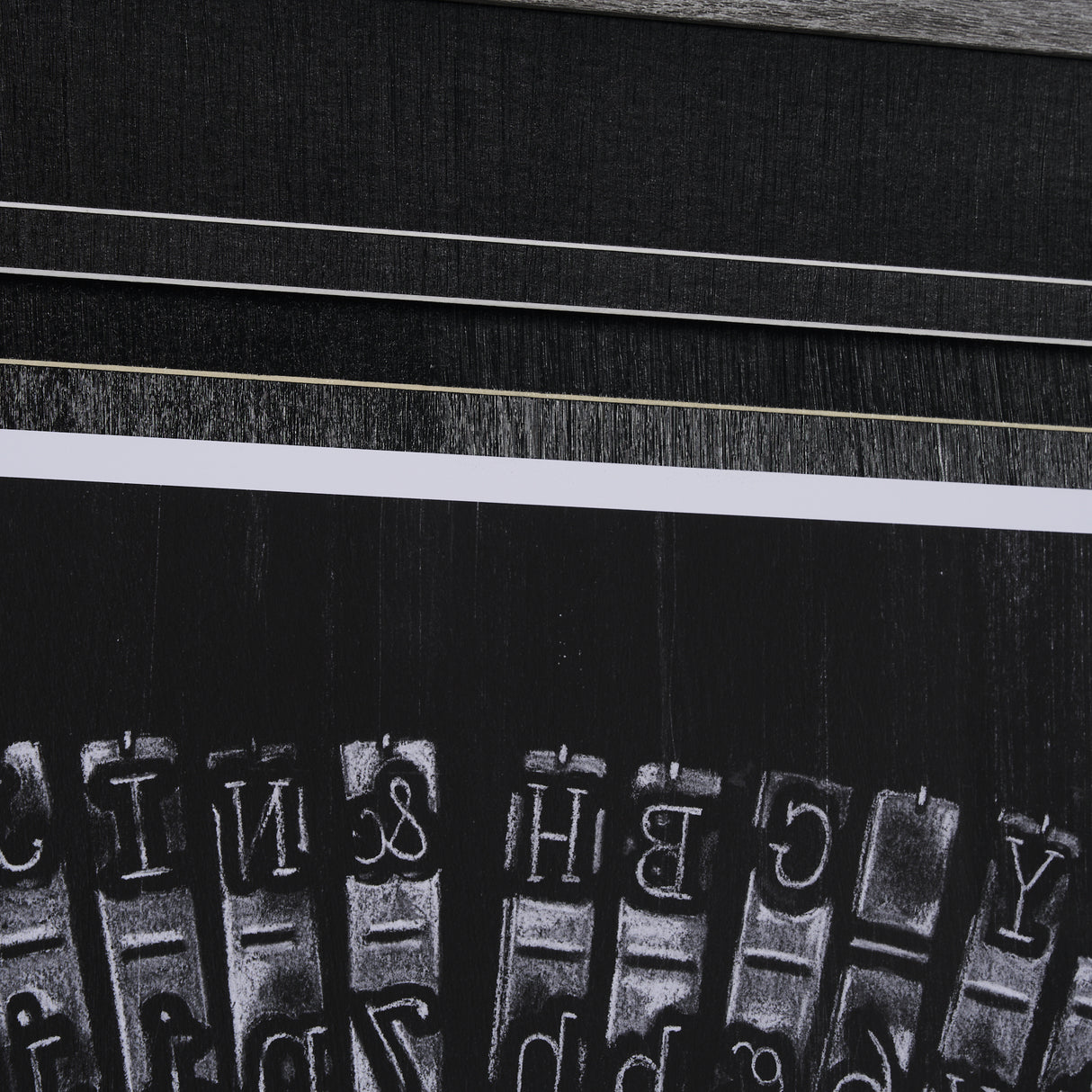 Antique Typewriter Bars by Ethan Harper Hand Embellished Textured Framed Photo Art Print Matted unde from Mercana - Luna Furniture