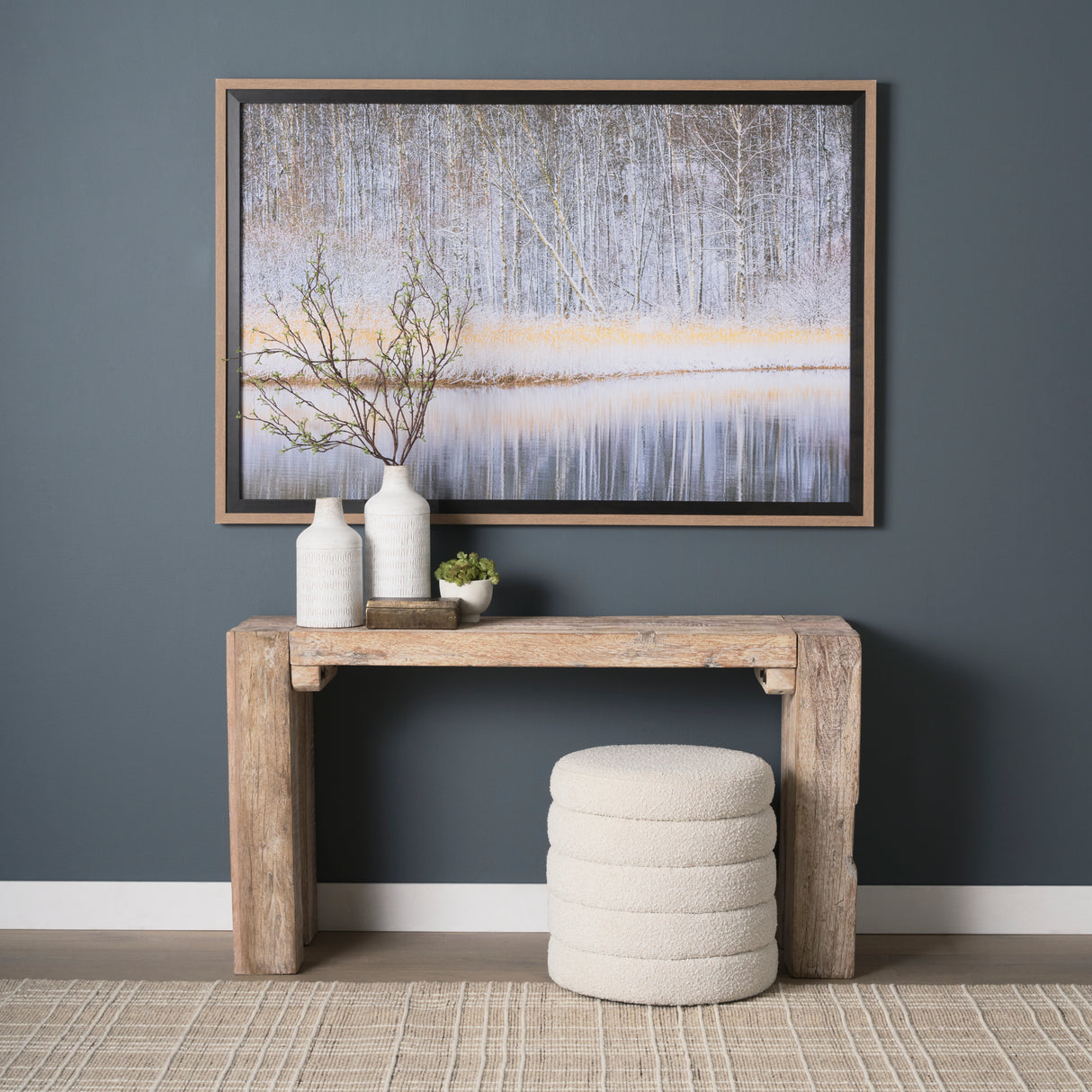 Riverside Reflection - Forest by Mikael Svensson a Framed Photo Art Print Matted under Glass from Mercana - Luna Furniture