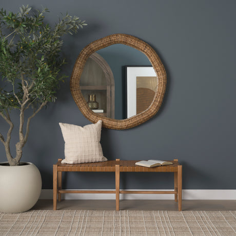 Warrick 42" Woven Water Hyacinth Mirror from Mercana - Luna Furniture